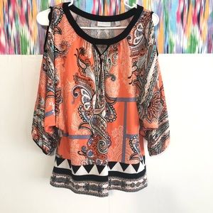 🦋3/$15 NY & Co cold shoulder blouse